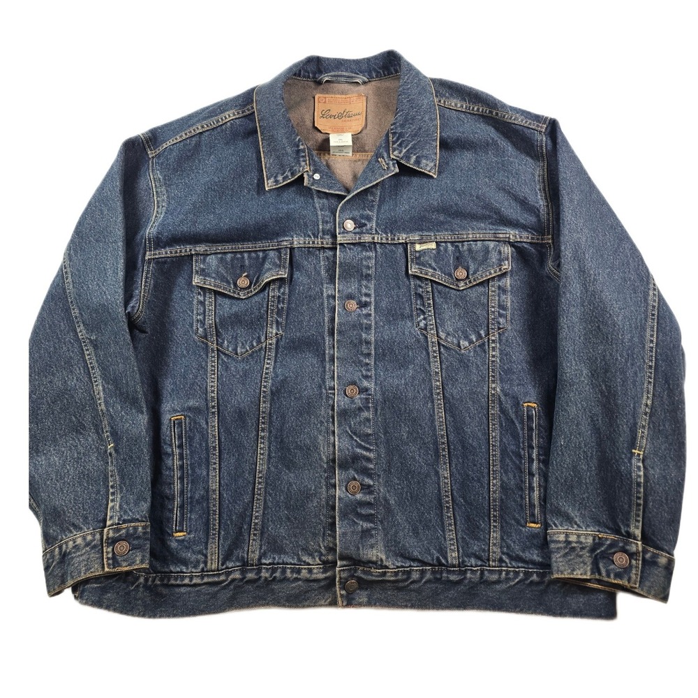 Levi Strauss Denim Jacket Mens 3XL Blue Jean 100% Cotton Trucker Signature